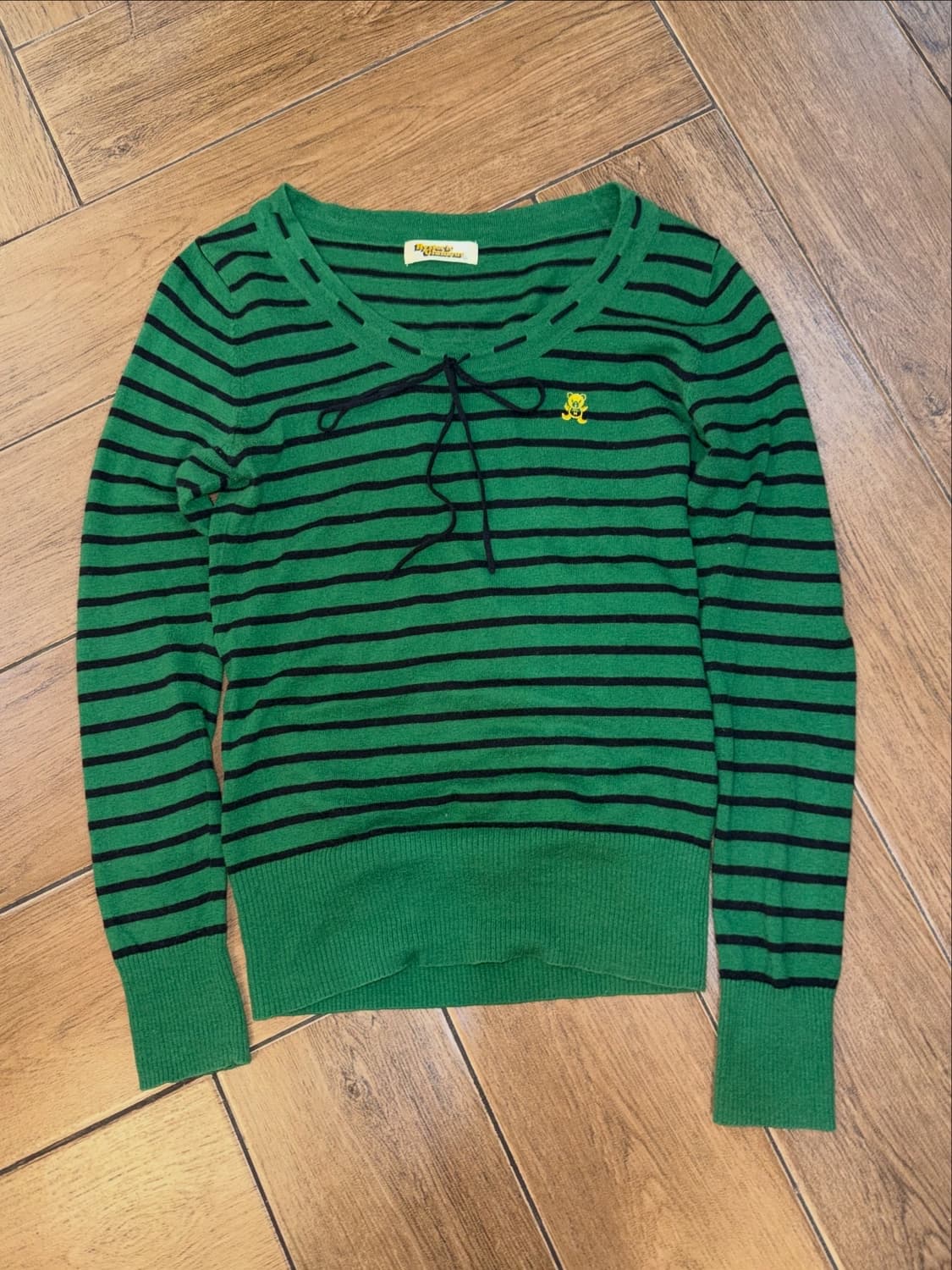 히스테릭글래머 퍽베어 스트라이프 리본 디테일 얇니트 상품이미지8