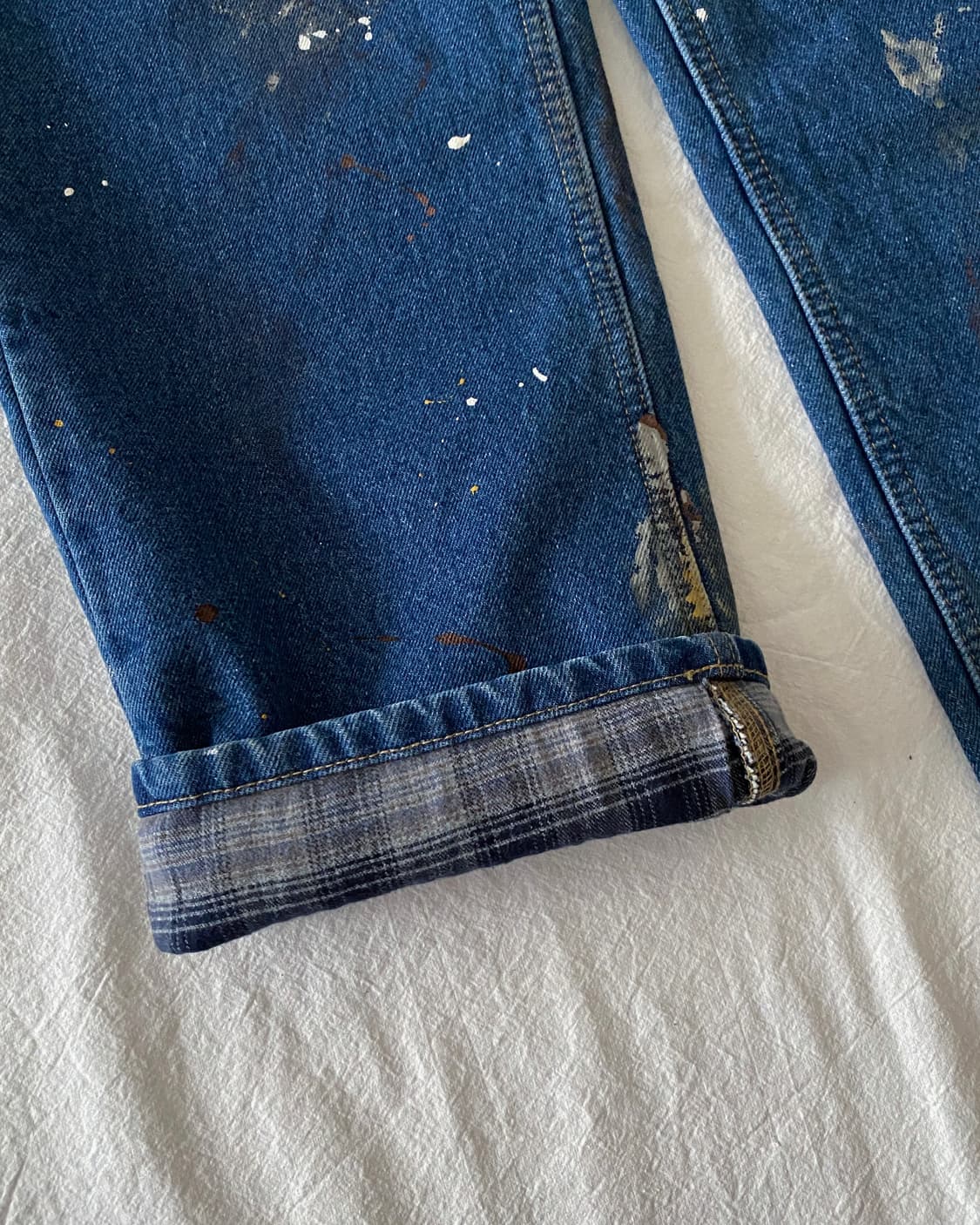 칼하트 페인팅 플란넬 데님 팬츠 상품이미지7