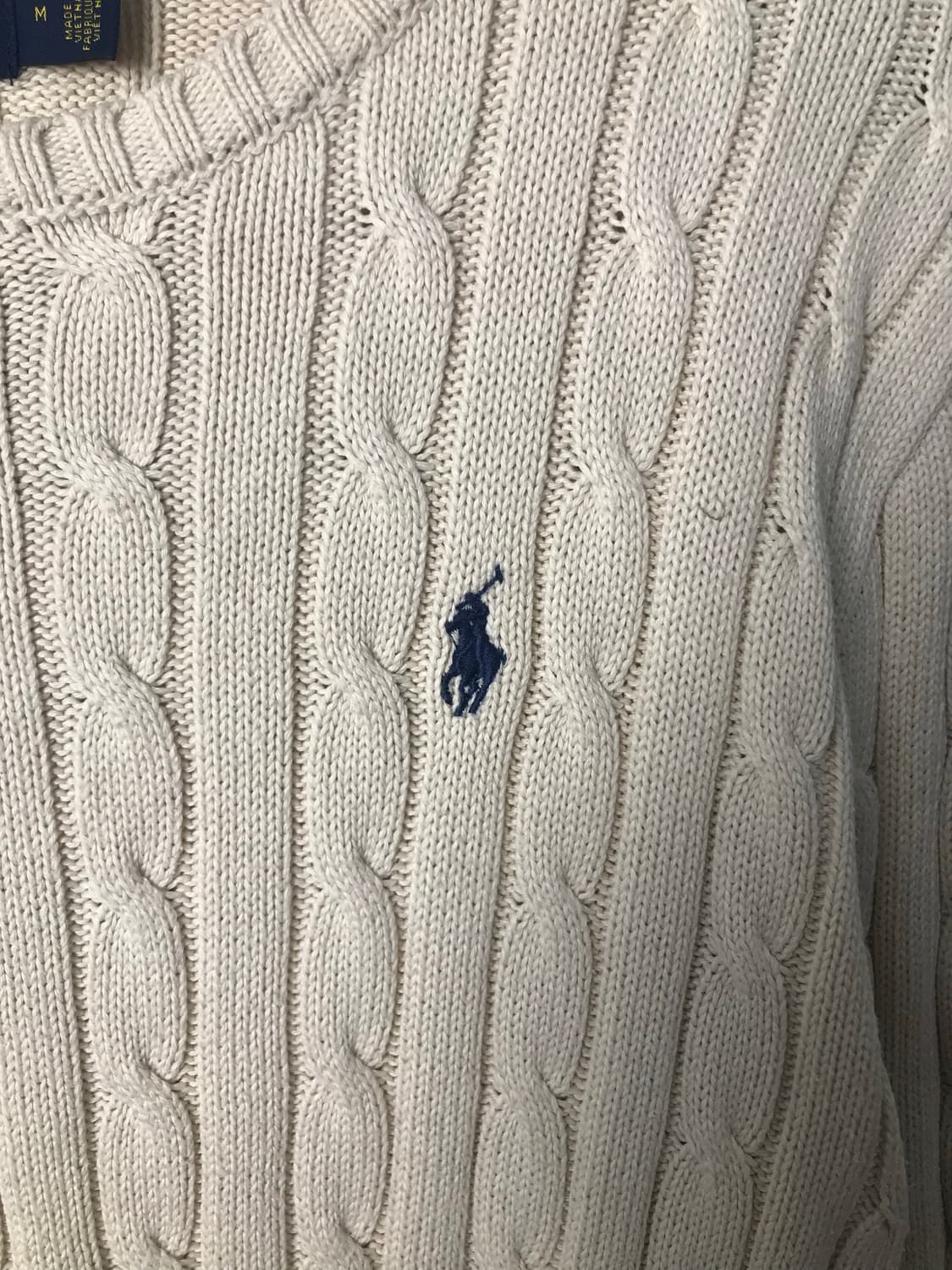 폴로 랄프로렌 신형 아이보리 꽈배기 니트 상품이미지3