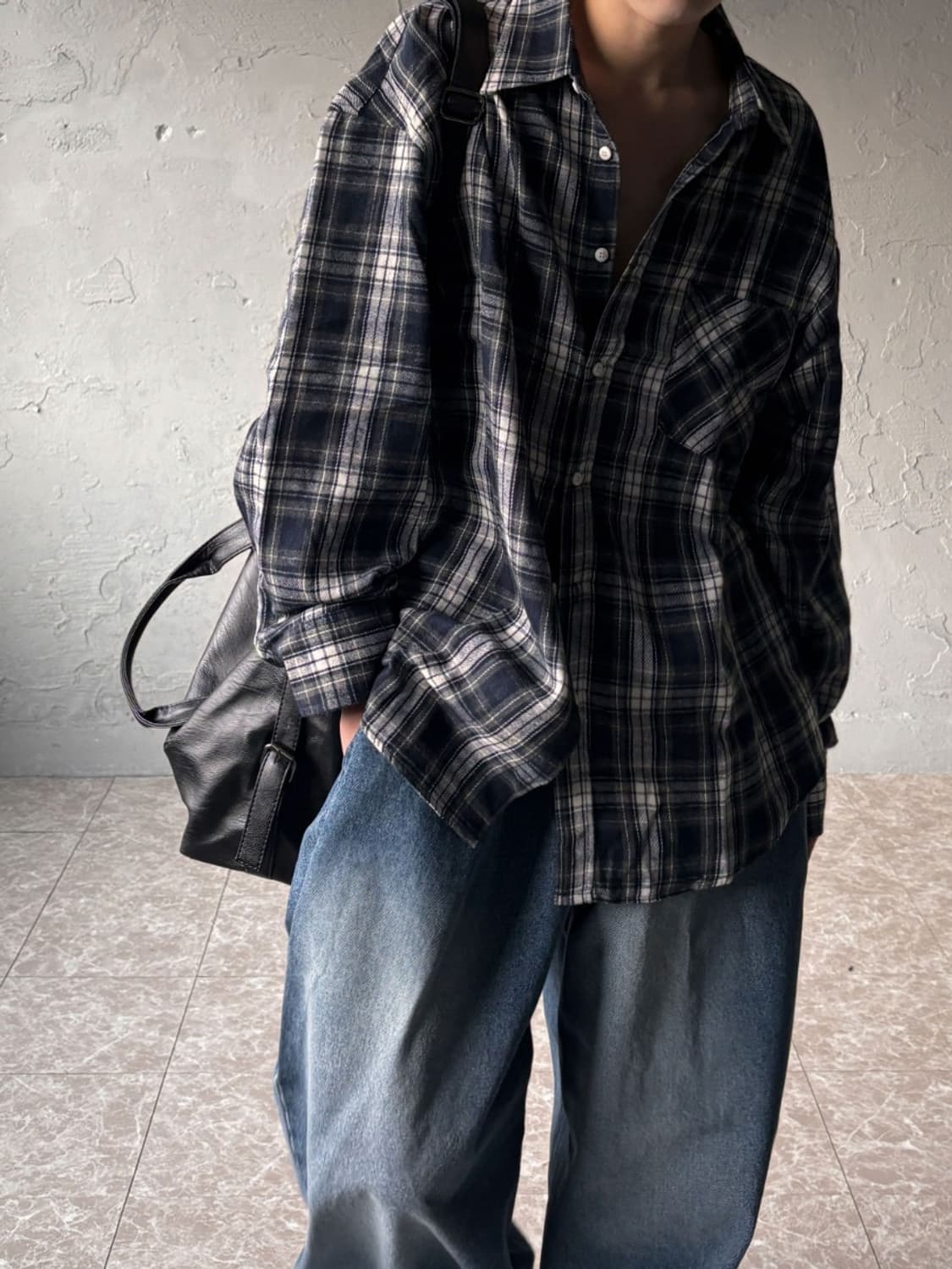 DEEP INSIDE 빈티지 오버핏 체크셔츠 상품이미지1