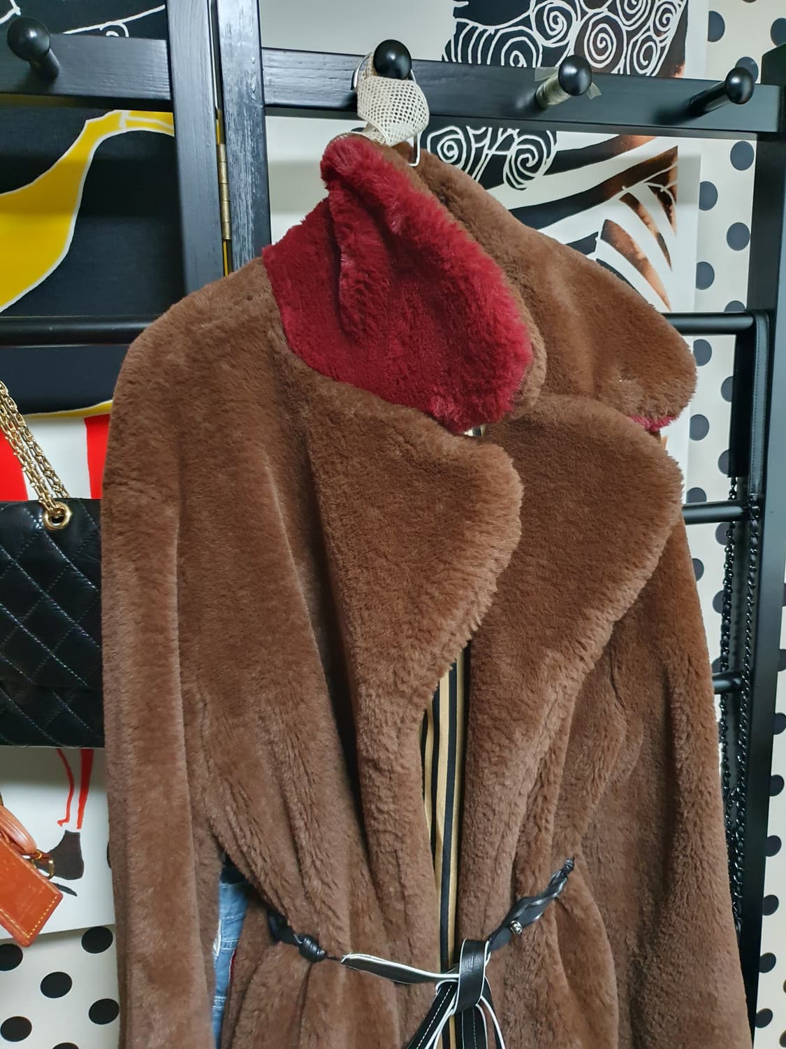 브라운 페이크 퍼  에코퍼  코트 free 상품이미지3