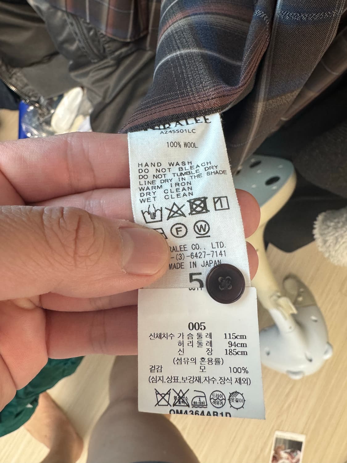 오라리 슈퍼 라이트 울 체크 셔츠 다크 브라운 5사이즈 상품이미지4