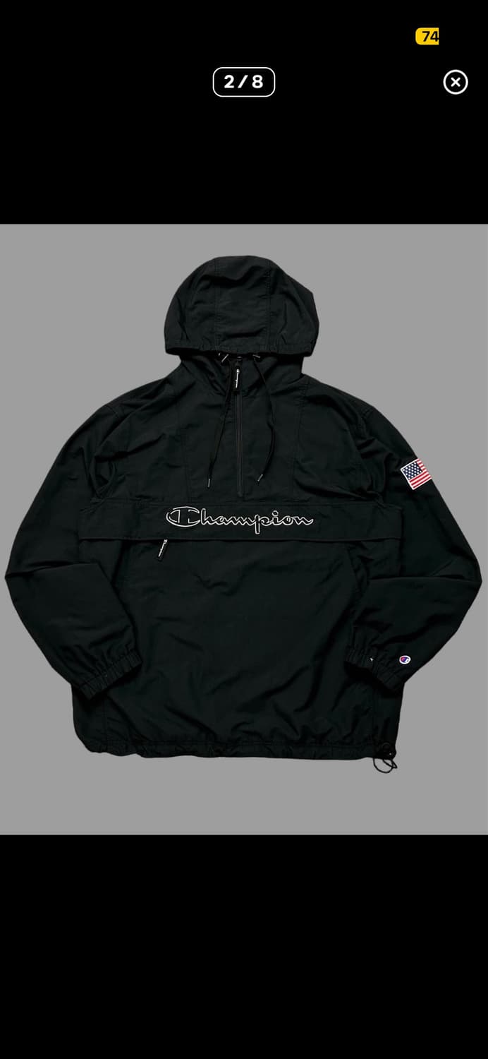 챔피온 성조기 아노락 하프 반집업 M 상품이미지2