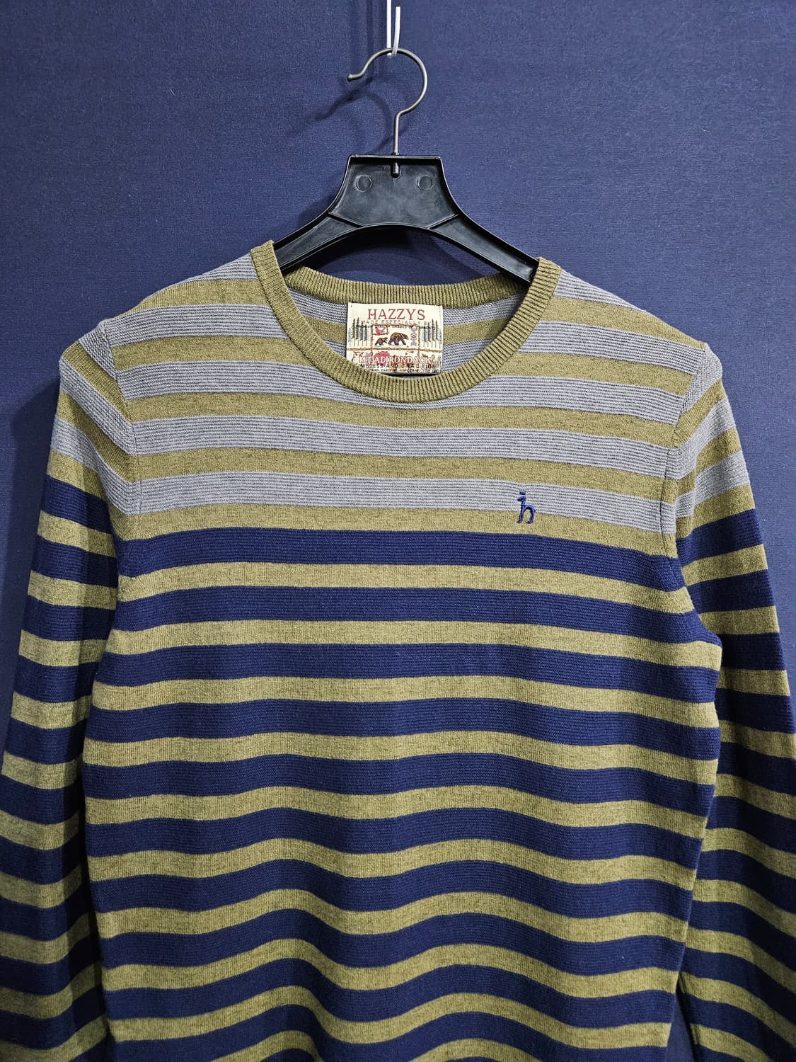 헤지스 스트라이프 줄무늬 남성 슬림핏 100 니트 상품이미지7