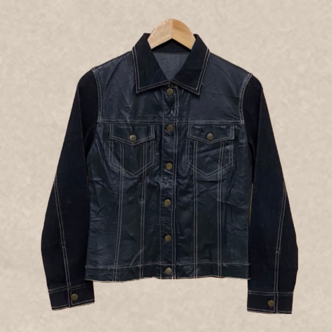 리얼레더 데님 트러커 자켓 상품이미지2