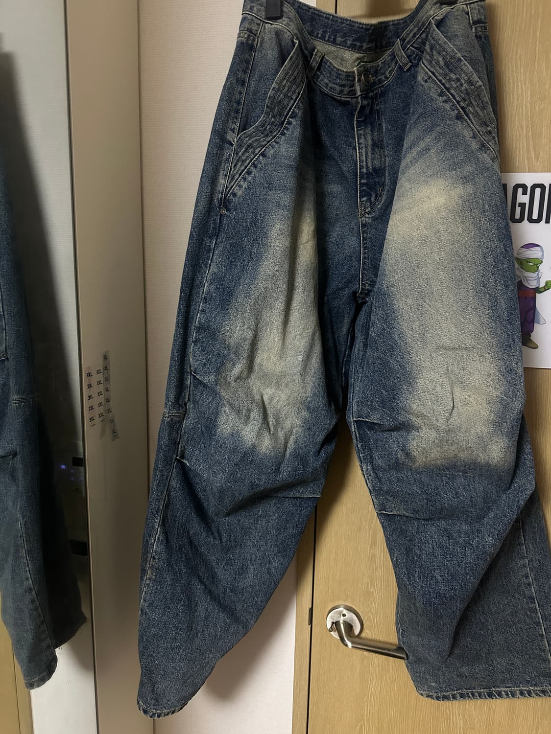 Dnsr 파라슈트 워싱 와이드 데님팬츠 xl 상품이미지1