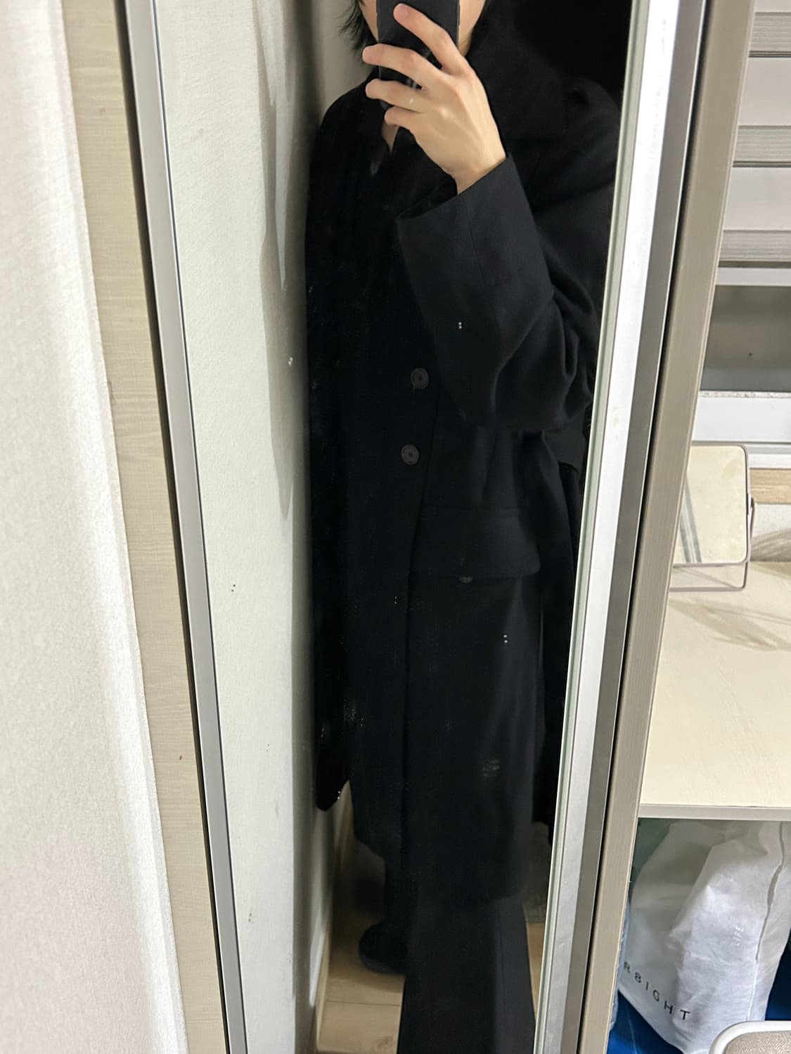 앤드뮐미스터 울 로브 블랙 코트  상품이미지1