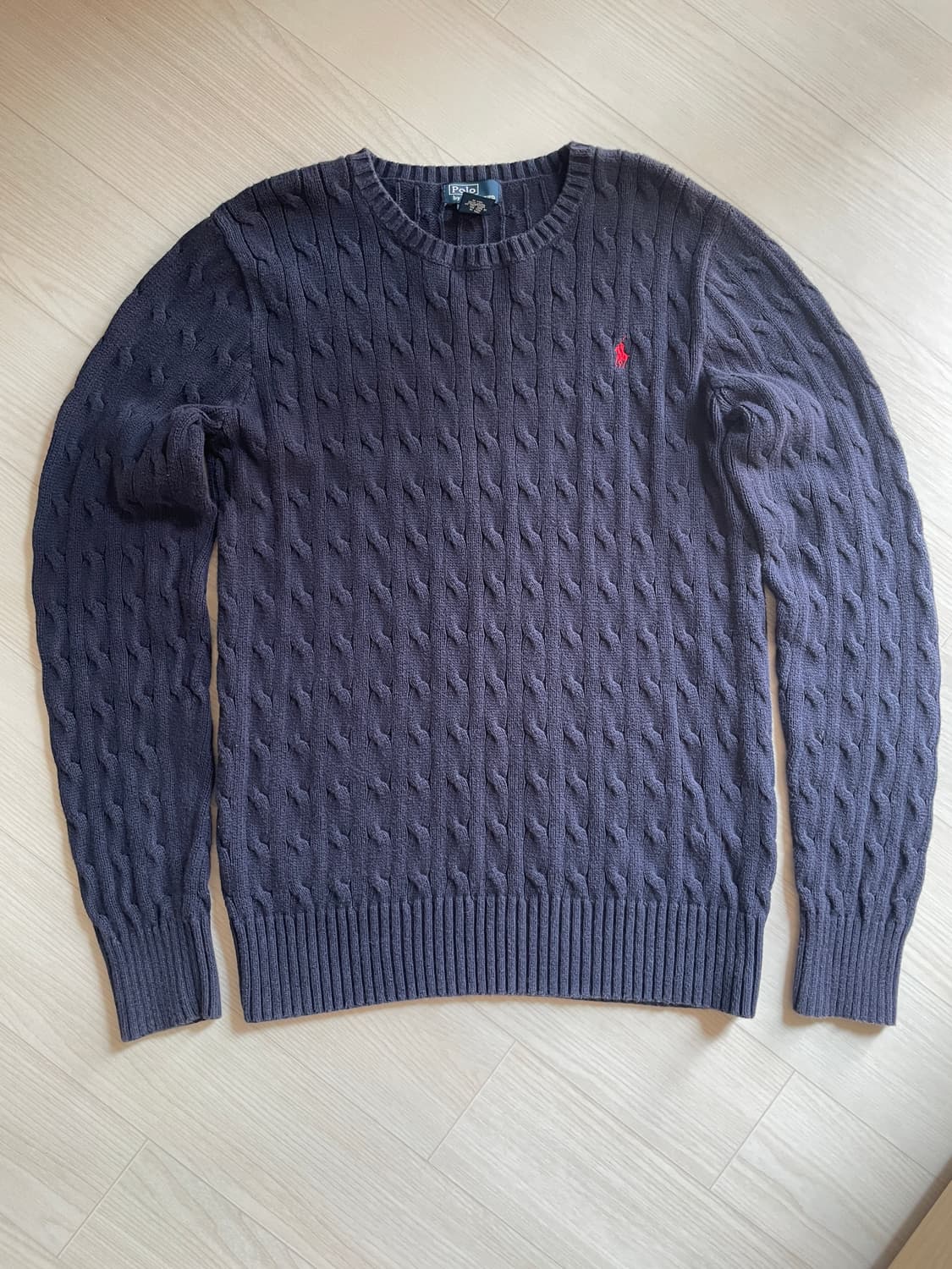 폴로 케이블 니트 네이비 상품이미지1