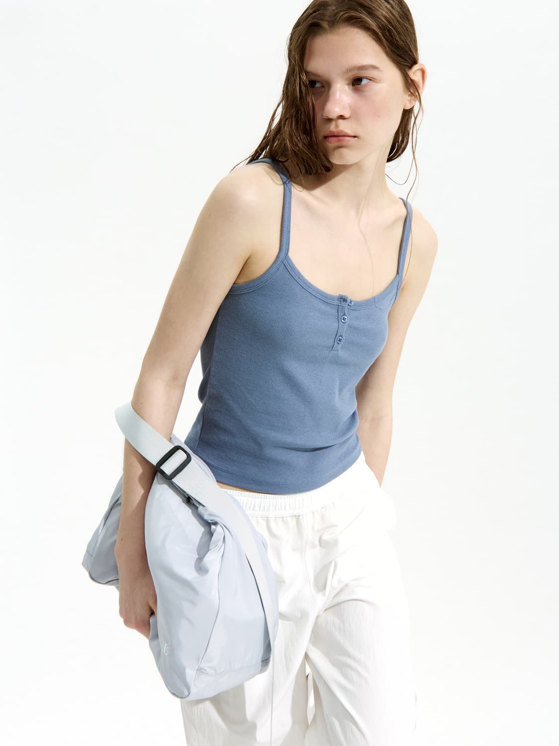 Henry Henley Neck Camisole Blue 상품이미지1