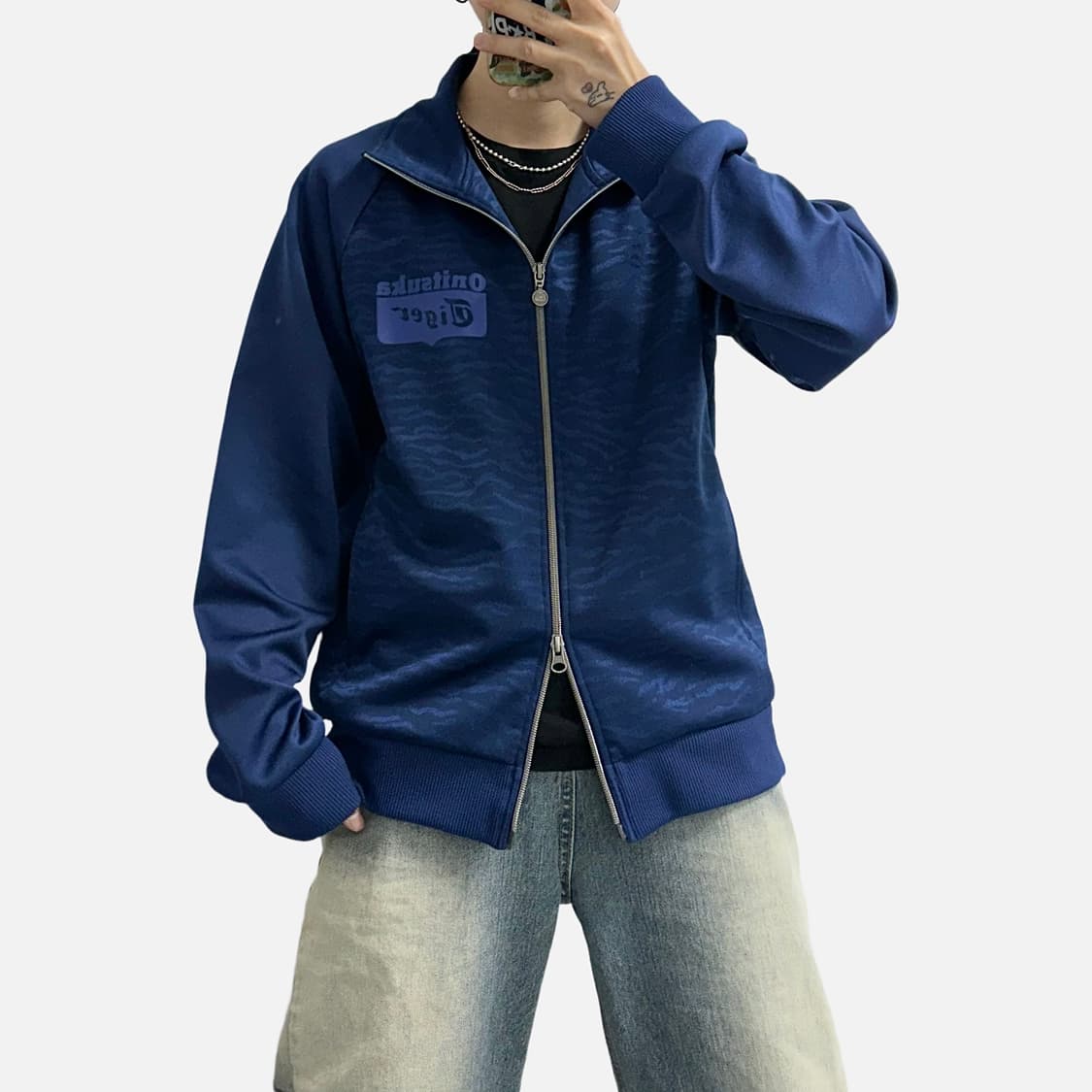 오니츠카타이거 타이거 카모 자수 져지 집업 자켓 상품이미지2