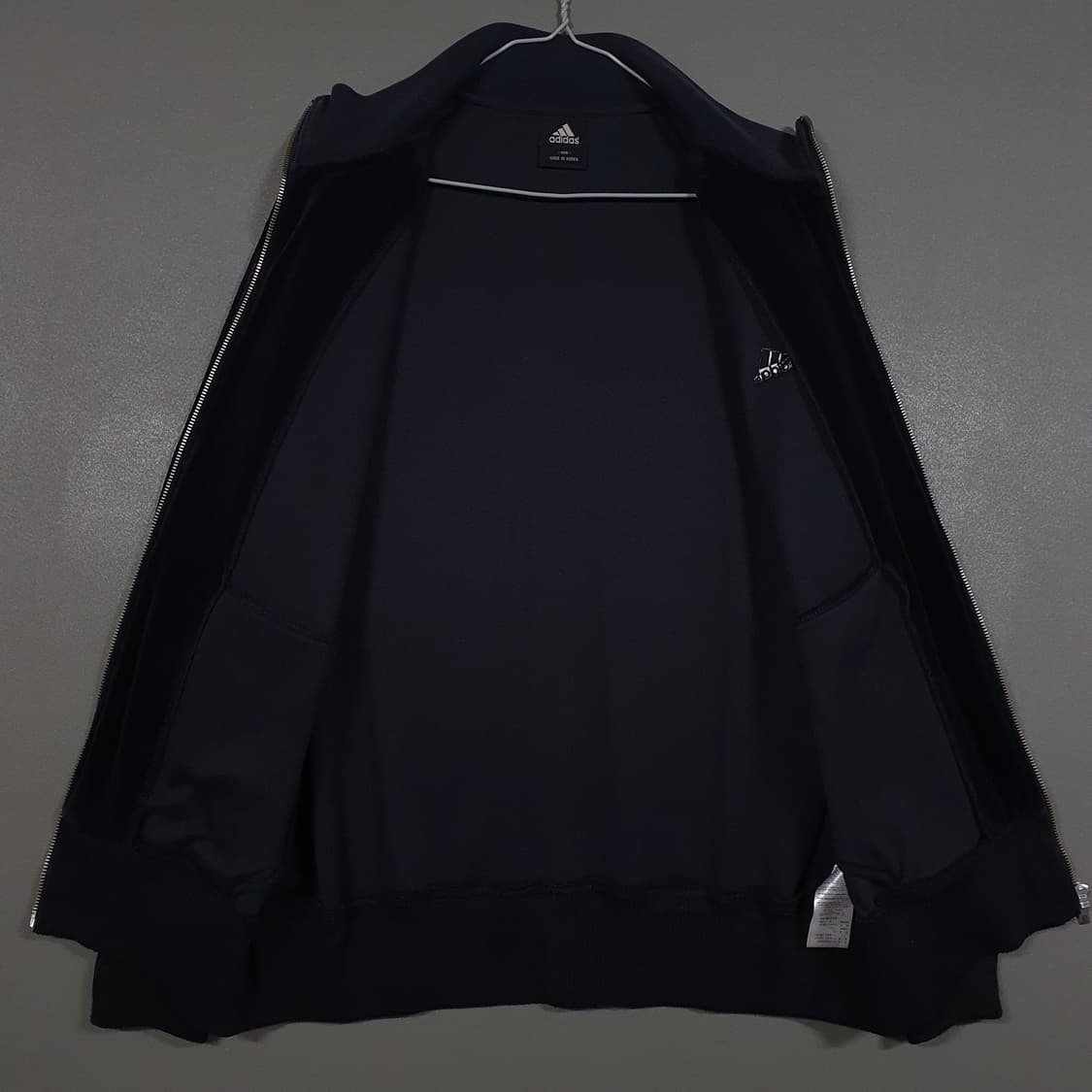 XL (105) 아디다스 유로파 벨벳 벨루어 트랙탑 삼선 져지 자켓 블랙 상품이미지5