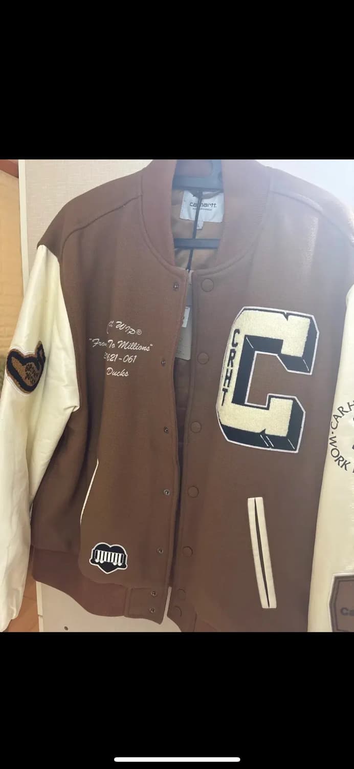 칼하트 wip 브라운덕 바시티 자켓 (L) 사이즈 상품이미지3