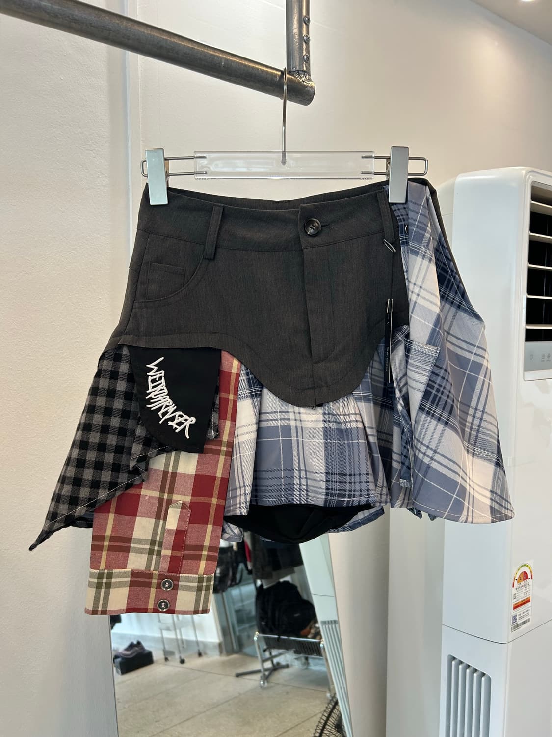 check shirt layered skirt 상품이미지1