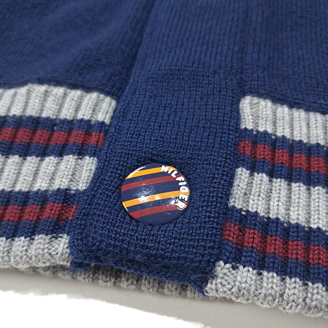 CL182 타미힐피거 울 바시티스타일 네이비 니트 블루종 상품이미지5