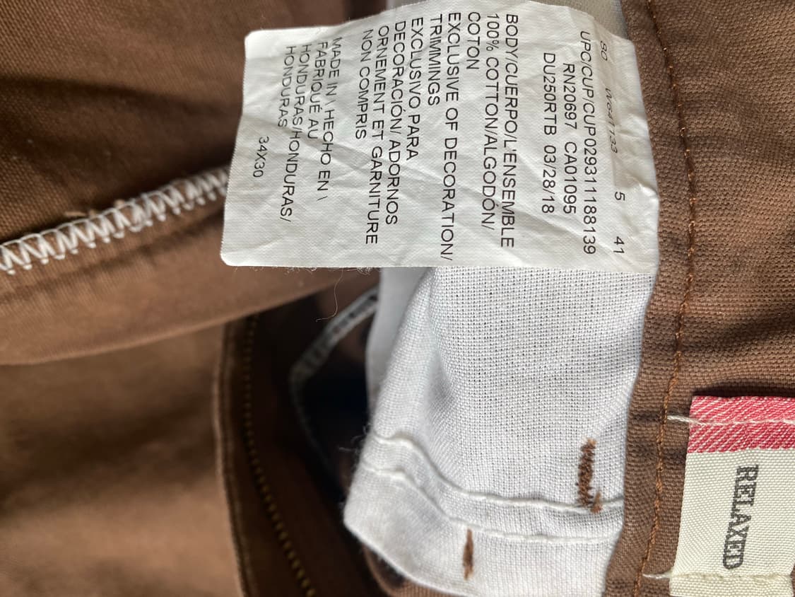 디키즈 빈티지 다크 브라운 카펜터 팬츠 34x30 상품이미지3