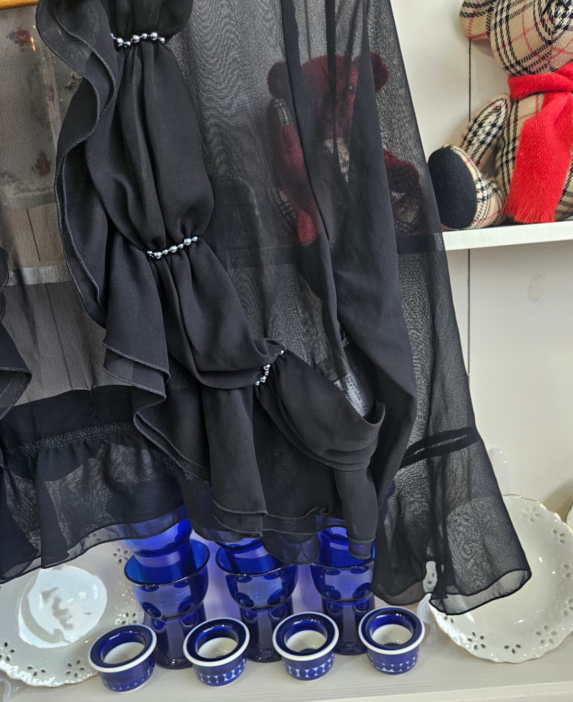 블랙 시스루 프릴 볼레로 상품이미지5