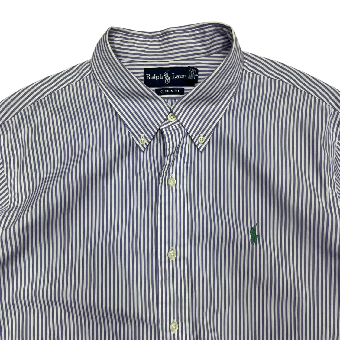 폴로 랄프로렌 말차맛포니 세로 퍼플 단가라 반팔셔츠 XL 상품이미지4