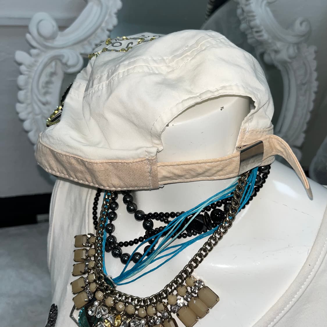 화이트 갸루 밀리터리 캡 상품이미지4