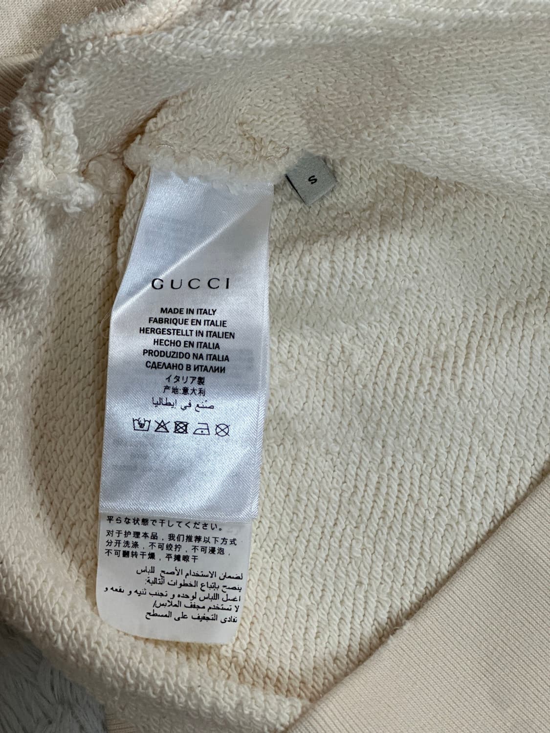 구찌 프린팅 아이보리 후드티 us S kr L 상품이미지5