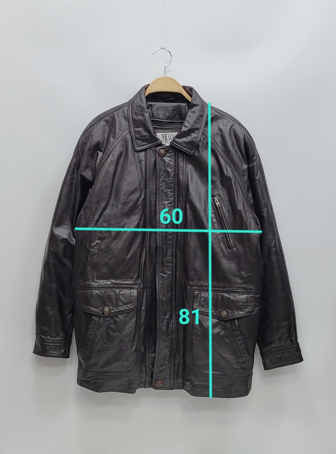 NEXO 빈티지 소가죽 헌팅 자켓 / 남 105 브라운 
 상품이미지10