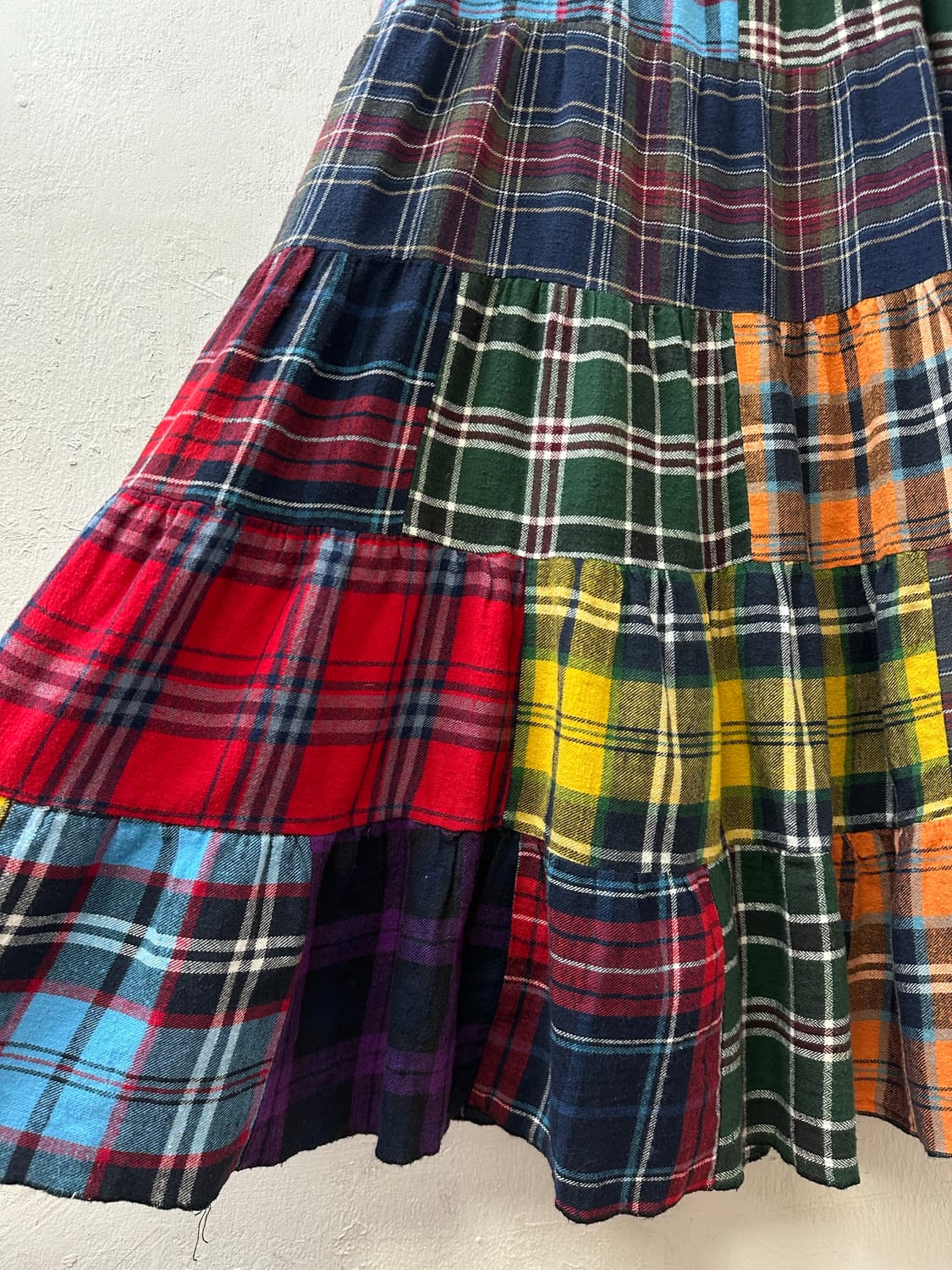 일본빈티지 체크 패치 2way 스커트 원피스 상품이미지3