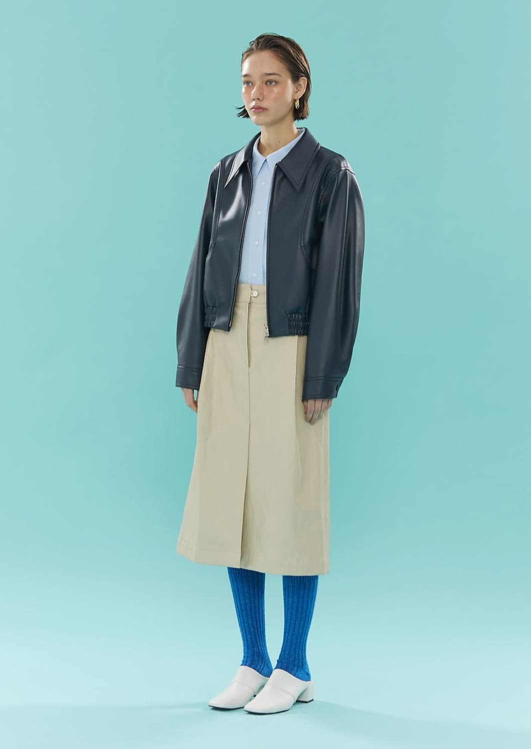 정가 268,000원) 아위 블루종 레더 자켓 상품이미지6