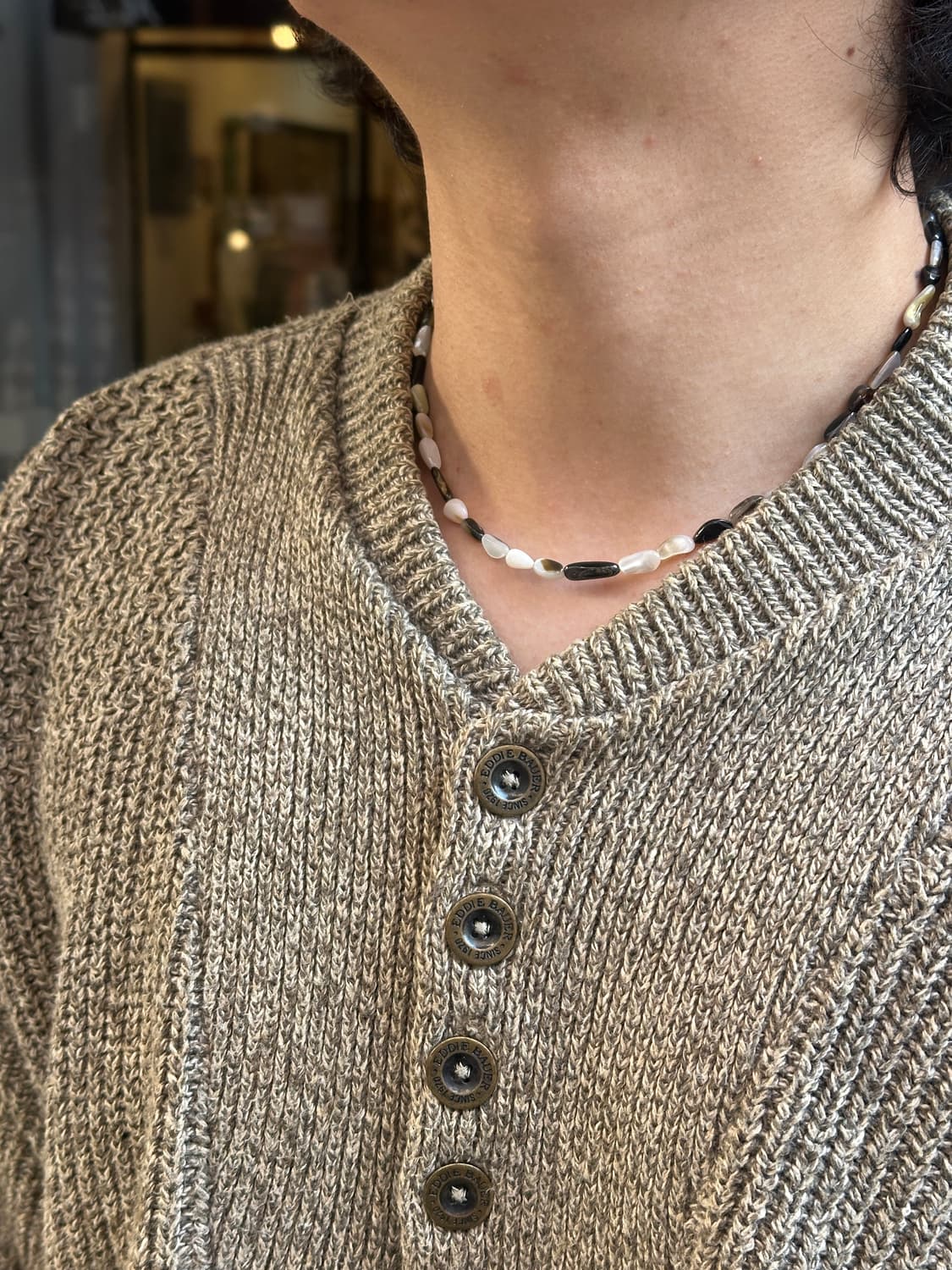 Spot mother-of-pearl 925silver necklace 상품이미지1