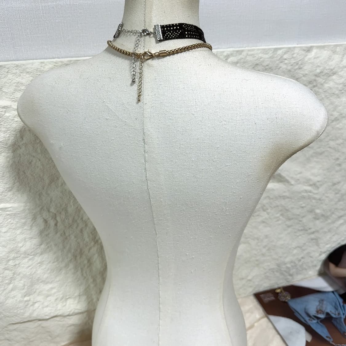 빈티지 고딕 데님 메탈 박스체인 목걸이세트 상품이미지3