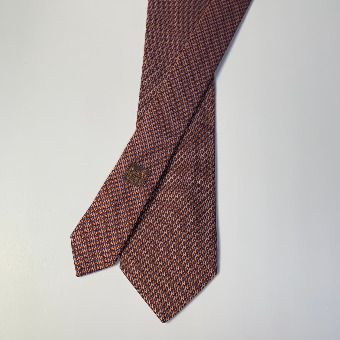 에르메스(HERMES) H로고 기하학적패턴 프랑스 100실크 명품넥타이 상품이미지3
