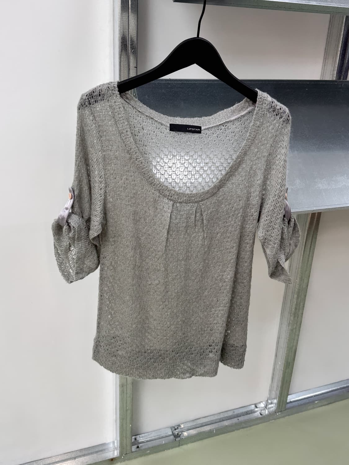 gray mohair u neck knit 상품이미지1