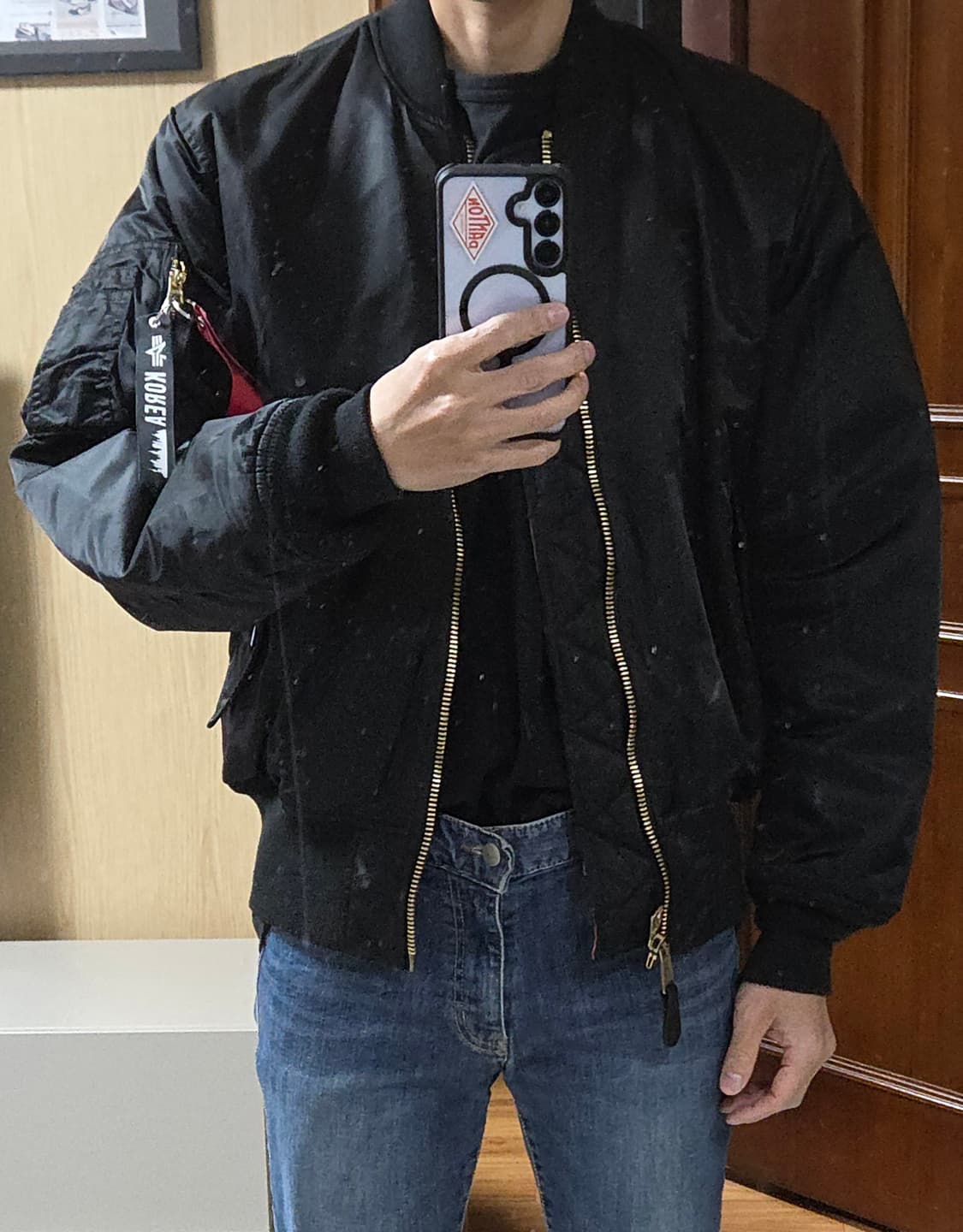 (착샷) 알파인더스트리 ma-1 블랙 마원 상품이미지6