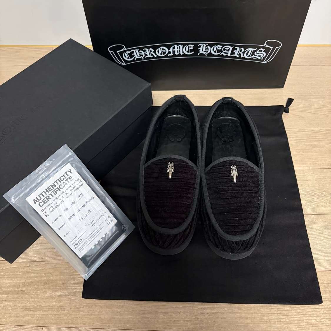 레어) 크롬하츠 Chrome Hearts 코듀로이 대거 로퍼 슬리퍼 42 상품이미지1