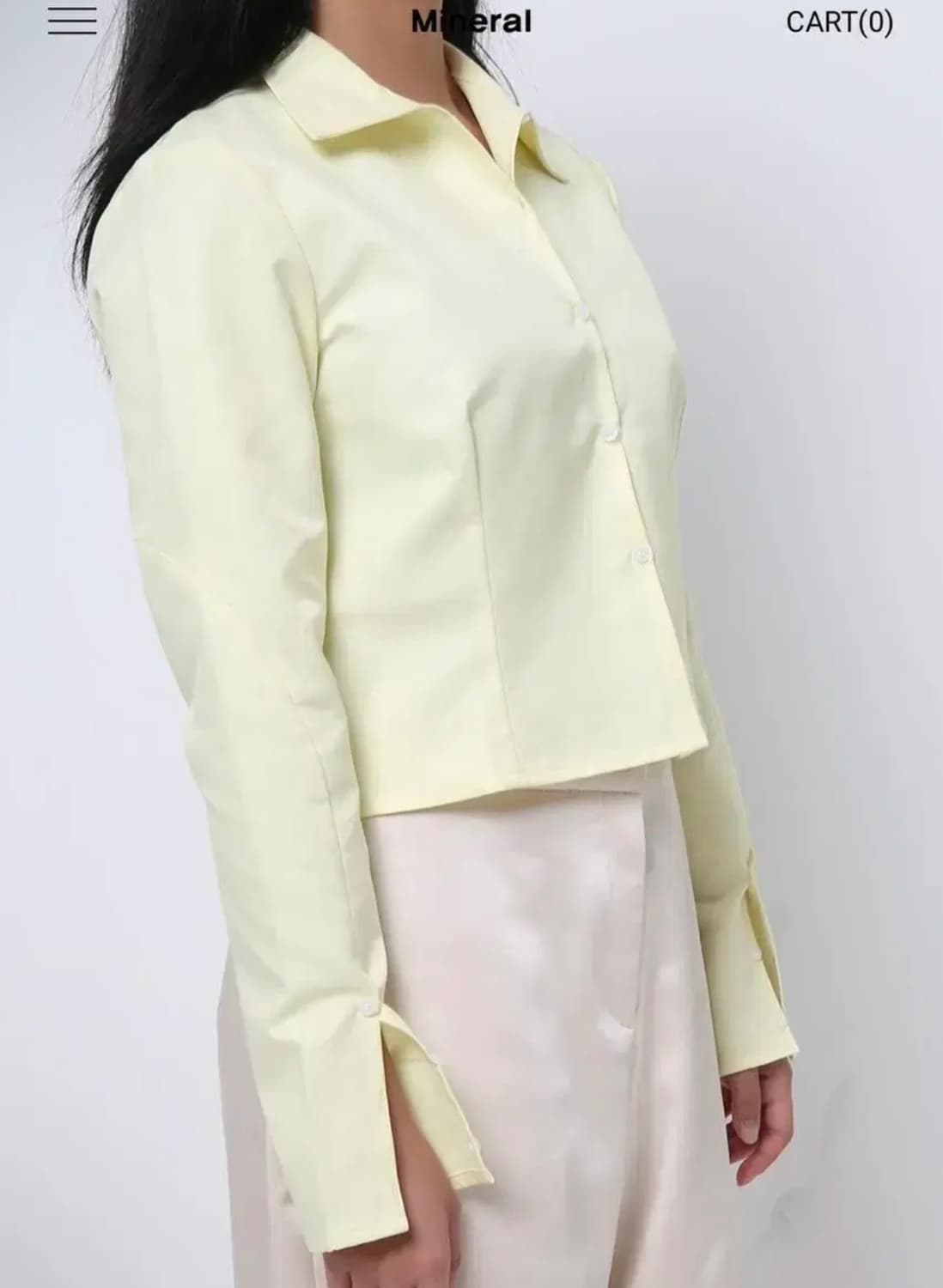 미네랄 mineral Crop shirt 크롭셔츠 (Lemon) 상품이미지5