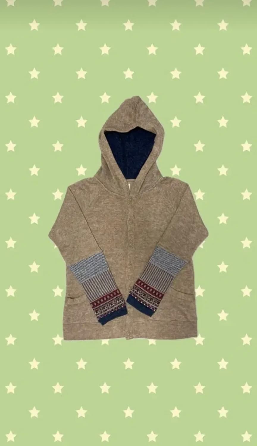 일본 빈티지 모리걸 하구미 보헤미안 후드가디건 상품이미지1