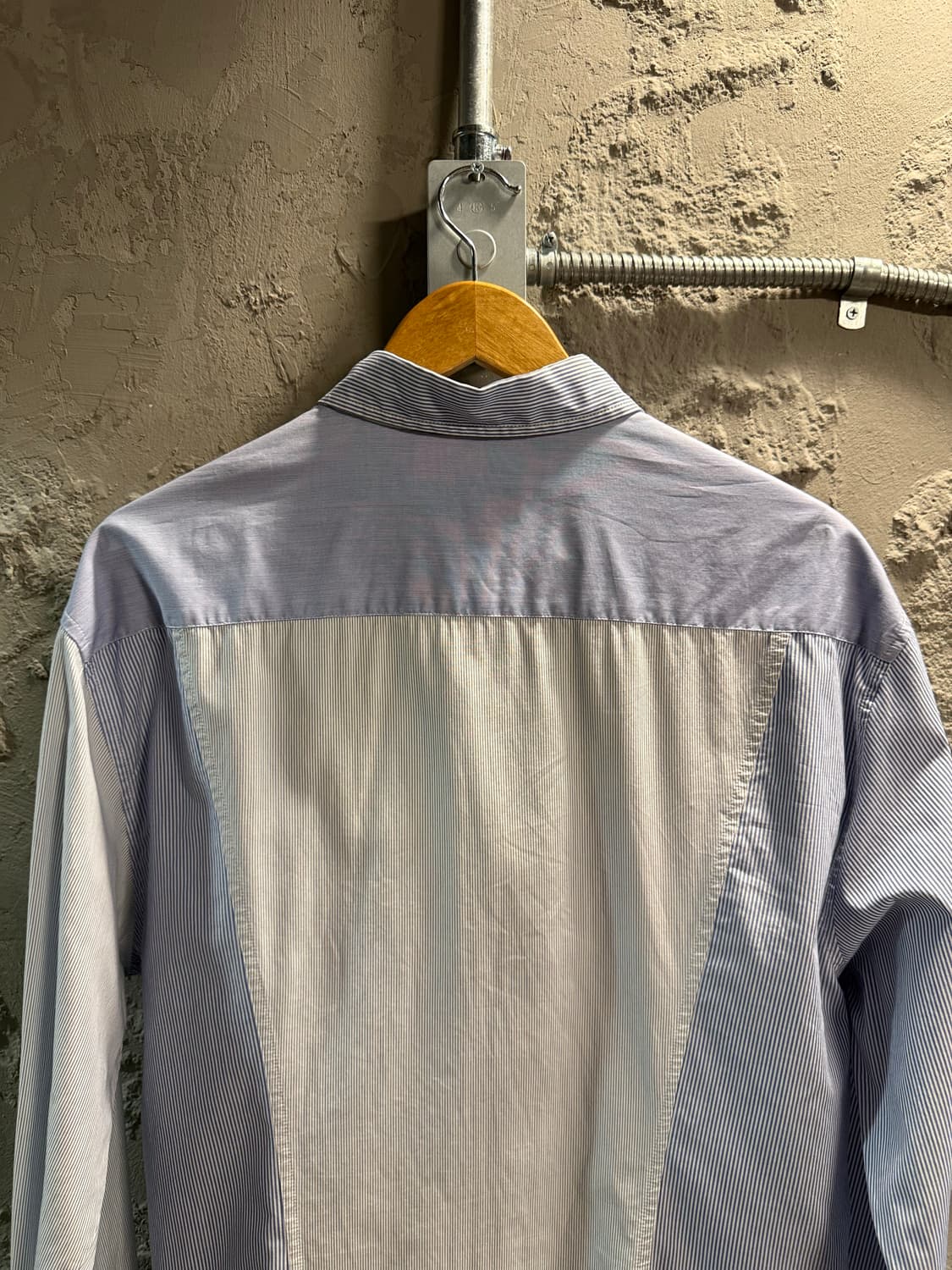 XXL 엠포리오아르마니 ARMANI 투포켓 스트라이프 셔츠 블루 상품이미지7