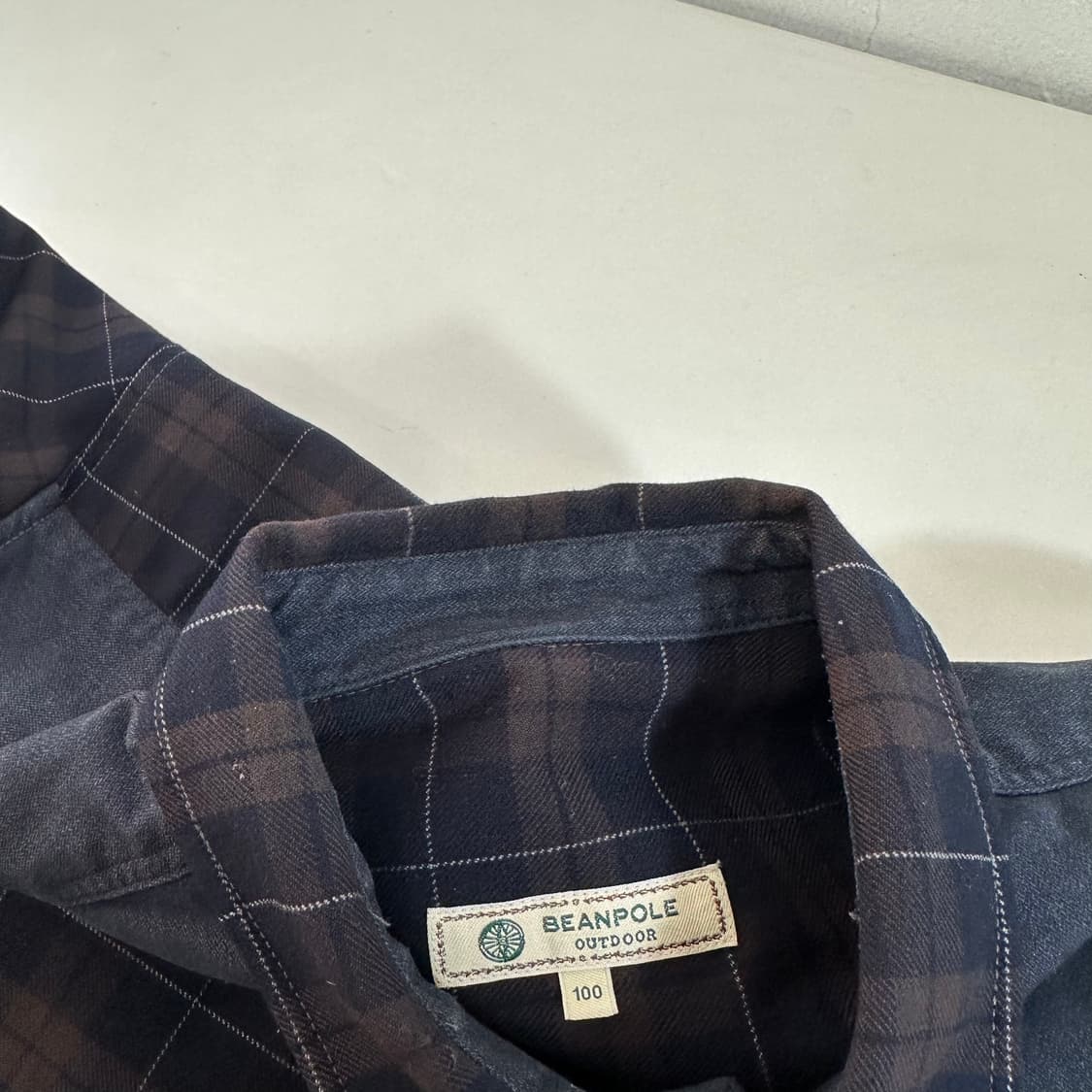 100 L 빈폴 아웃도어 네이비그린 원포켓 엘보우패치 셔츠 남방 상품이미지4