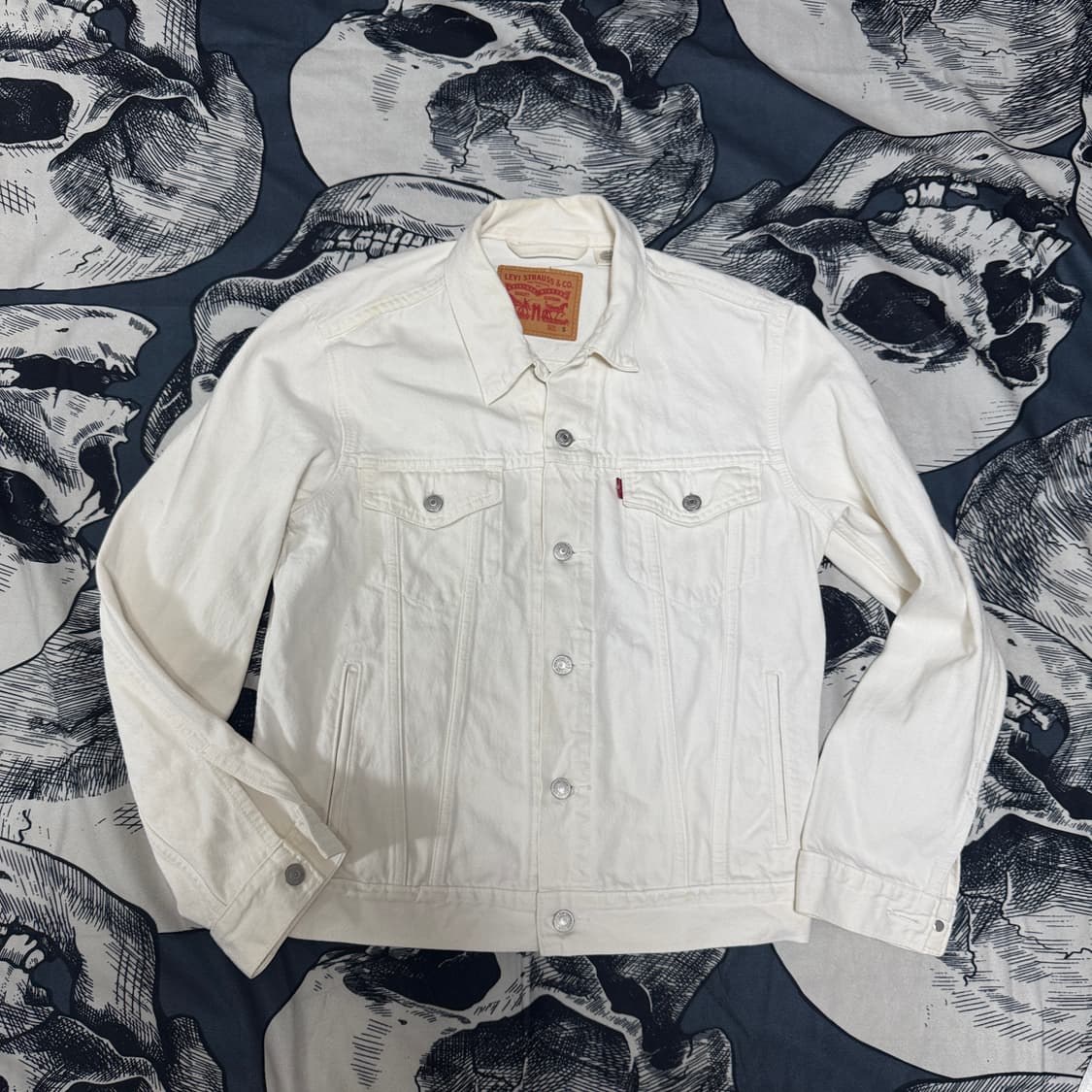 리바이스 화이트 데님 트러커 자켓 S 사이즈 상품이미지1