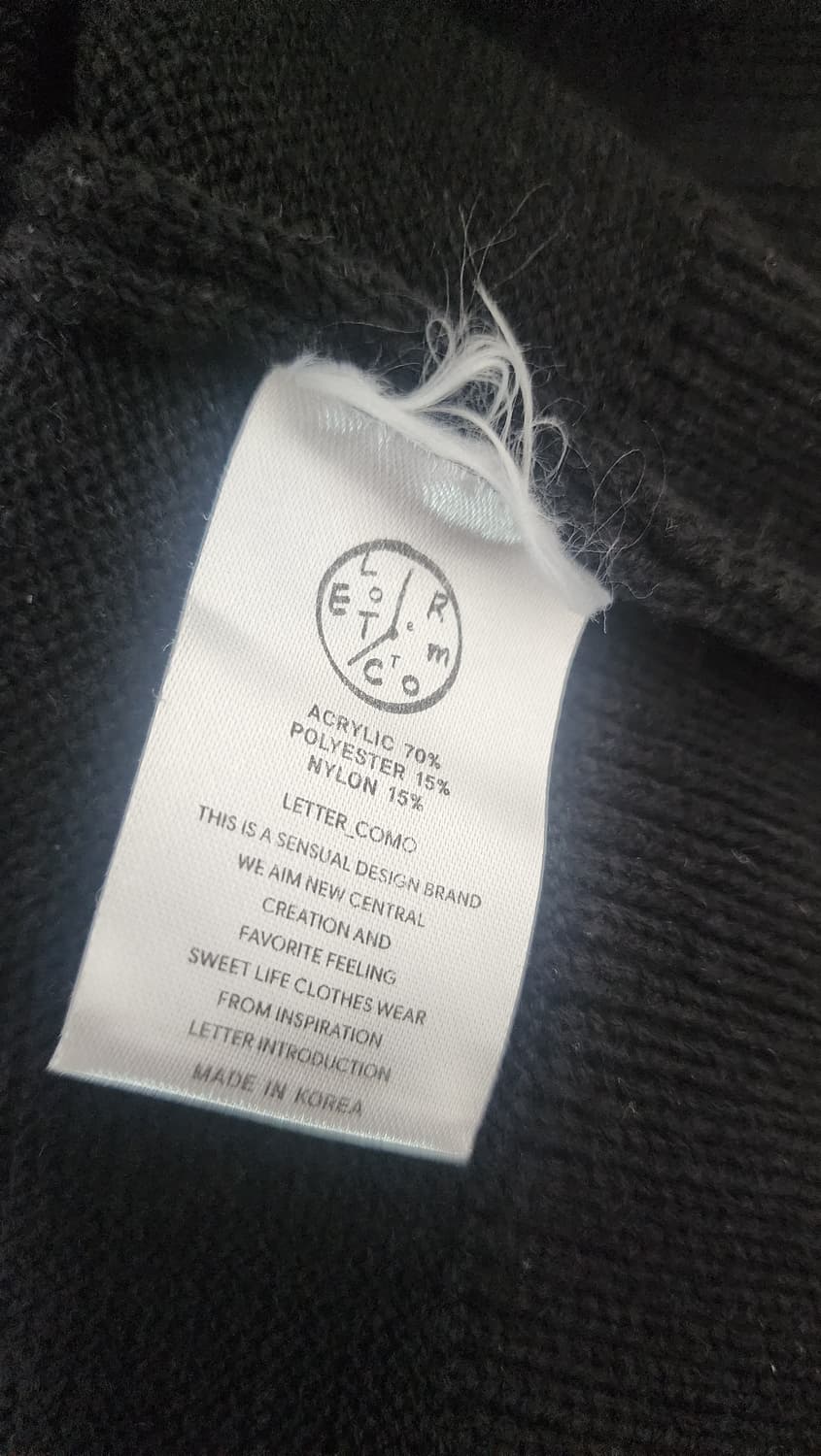 LETTER COMO 검정 V넥 니트 조끼 M 상품이미지3