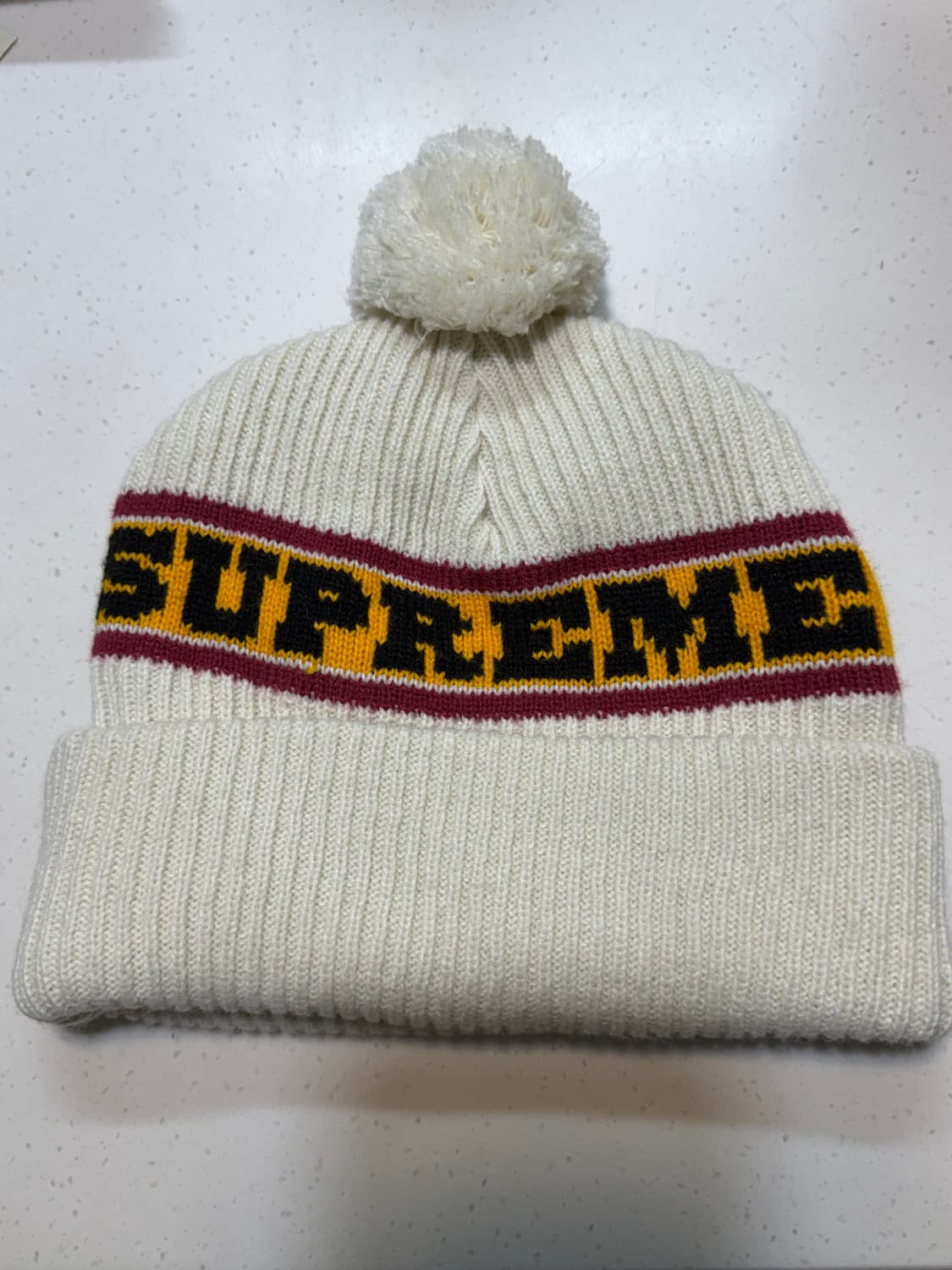 슈프림 24FW 시즌 빅 스트라이프 비니 내츄럴 컬러 상품이미지1