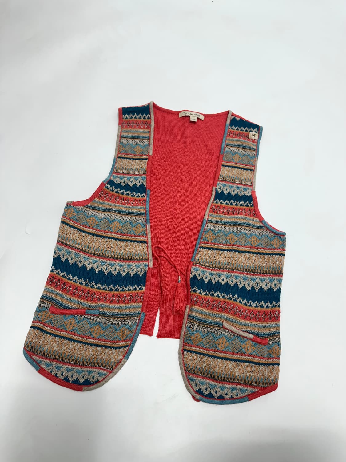 써스데이 아일랜드 에스닉 니트 베스트 상품이미지5