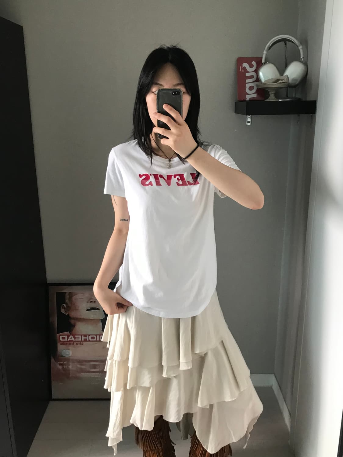 리바이스 중앙 프린팅 화이트 반팔티 상품이미지3
