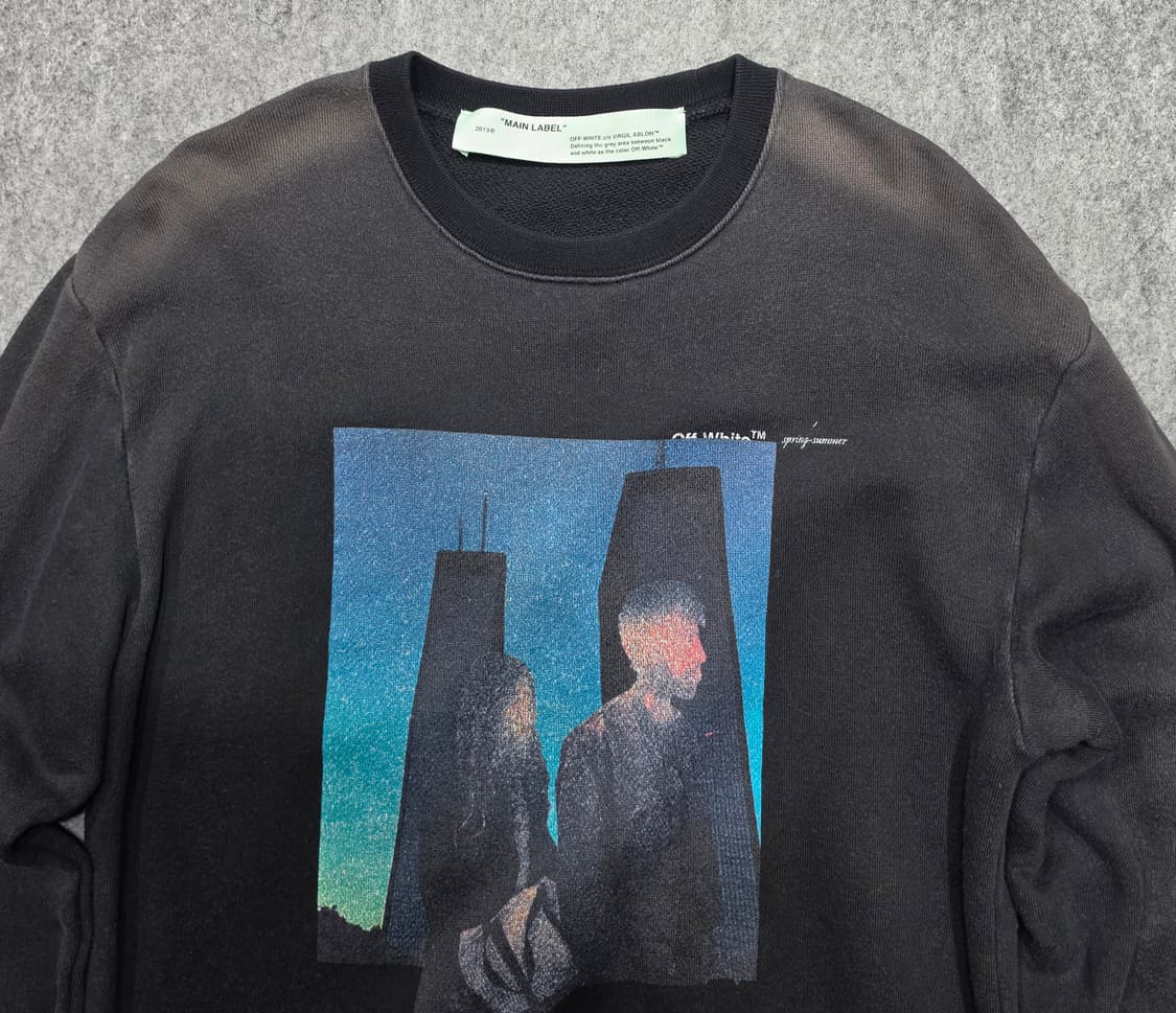 오프화이트 빈티지 커플스 프린팅 스웻셔츠 크루넥 맨투맨 XS 상품이미지3