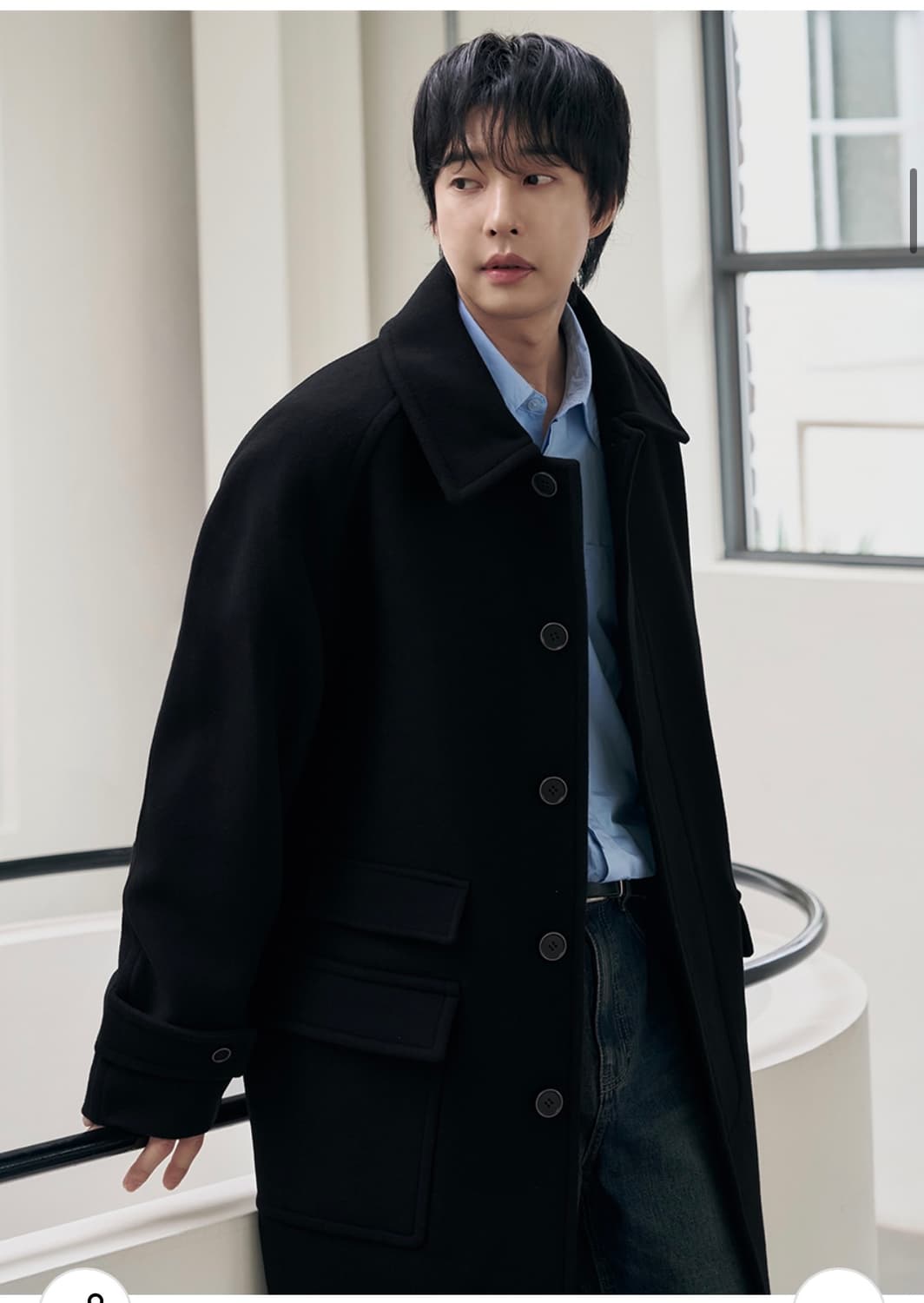 (새상품)(L) 드로우핏 컨사이즈 울 원더 발마칸 코트 [BLACK] 상품이미지4