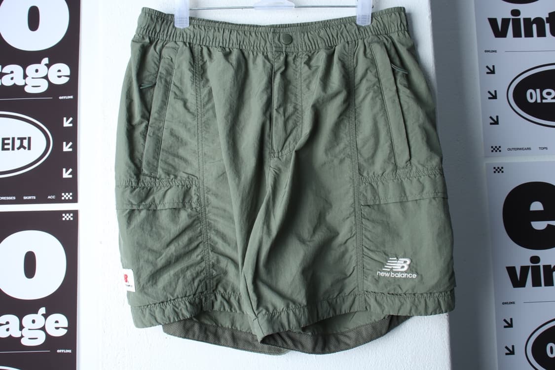 (L) 뉴발란스 반바지 팬츠 카고 밴딩 카키 폴리-P9974 상품이미지2