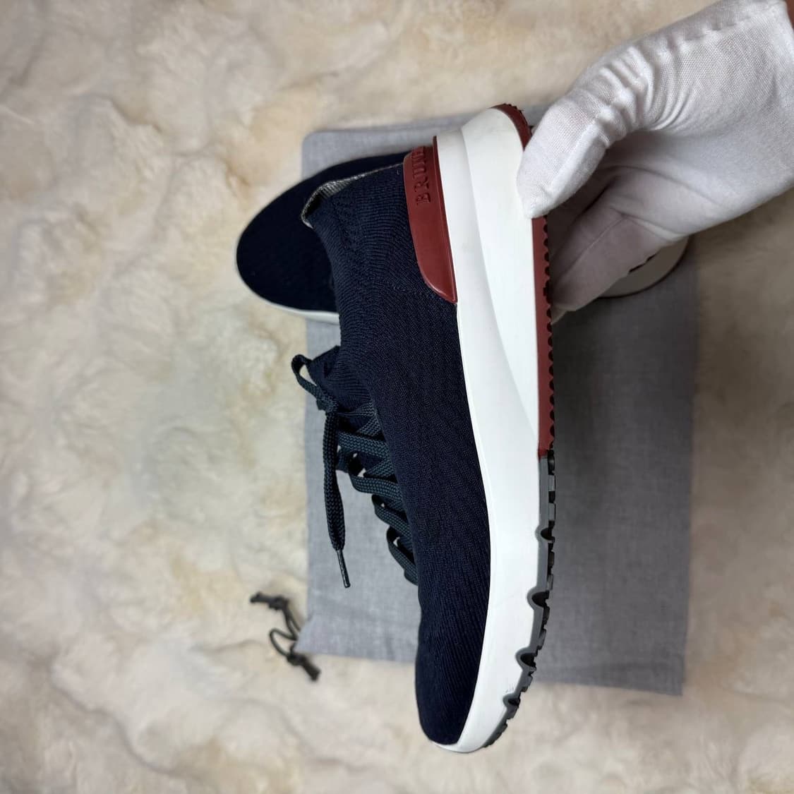 [새상품급/정품] 브루넬로 쿠치넬리 니트 폴리쉬드 카프스킨 스니커즈  상품이미지6