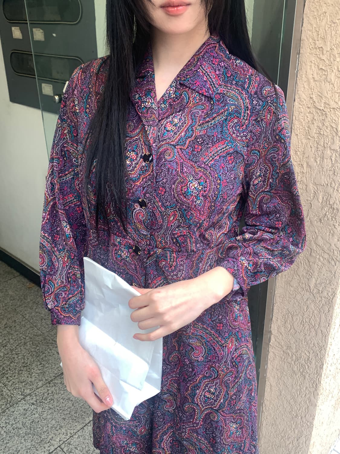 Oriental Collar Shirts Dress 상품이미지5