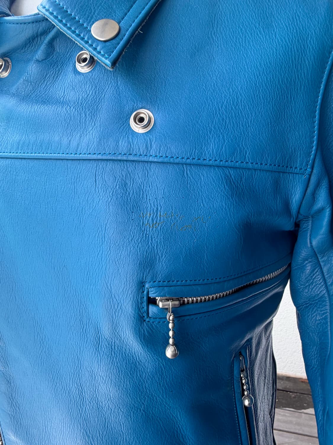 언더커버 blue rider's leather jacket. 가죽 라이더 상품이미지5