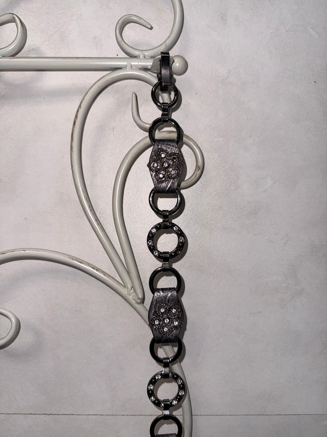 Black oriental flower cubic chain belt  상품이미지5