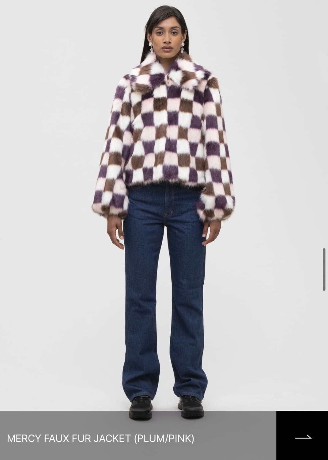 쉬림프 체크 퍼 아우터 8사이즈 상품이미지2