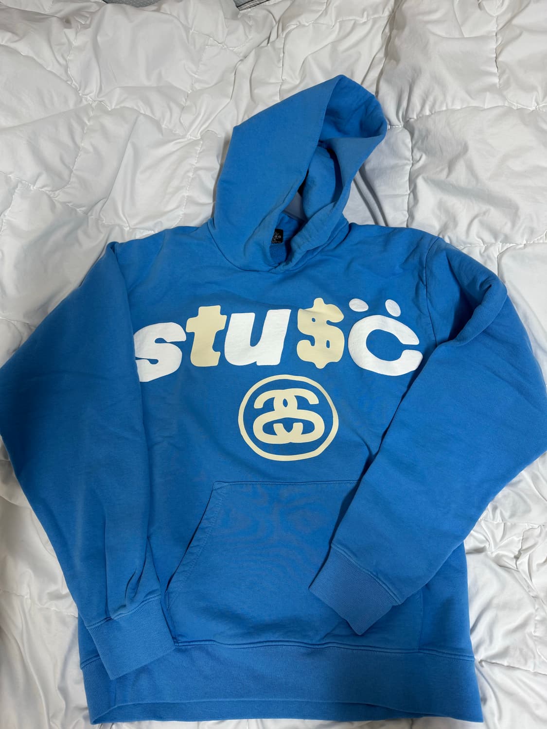 스투시 x CPFM 8볼 피그먼트 다이드 후드 블루 L사이즈 상품이미지1
